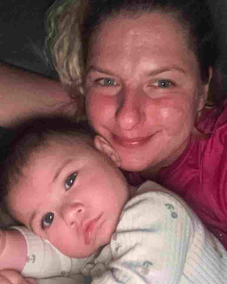 year old mother with  month