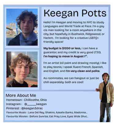 Keegan- Starting at Pace Uni.