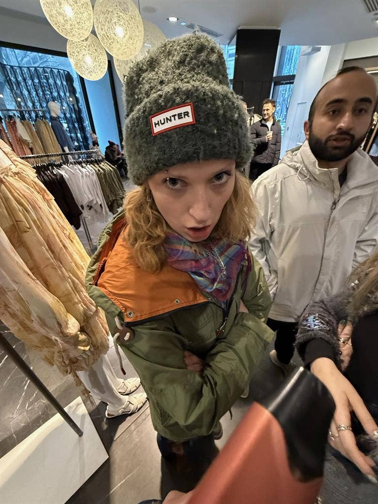 gorl and dog looking for room