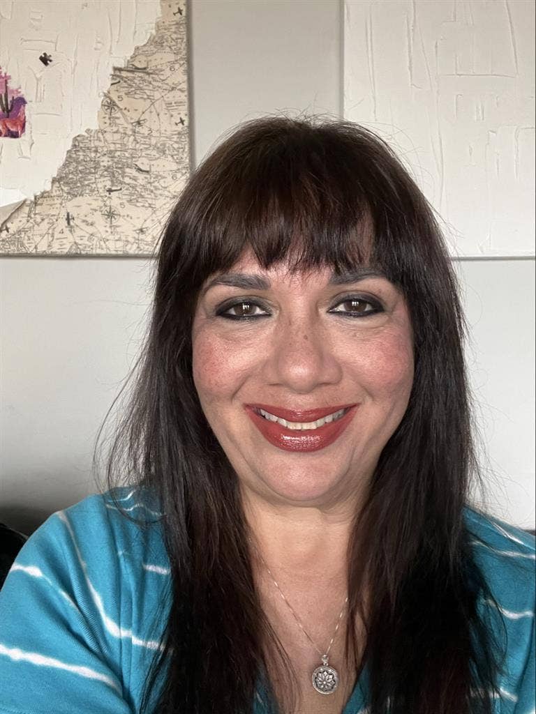 Single female and large dog.