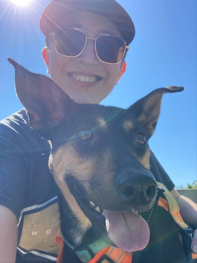 Just a they/them and a dog