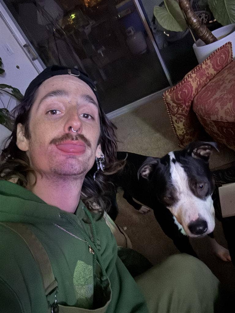 Happy dog dad