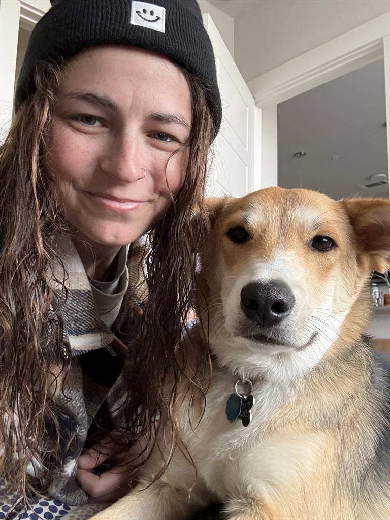 Easygoing professional and dog