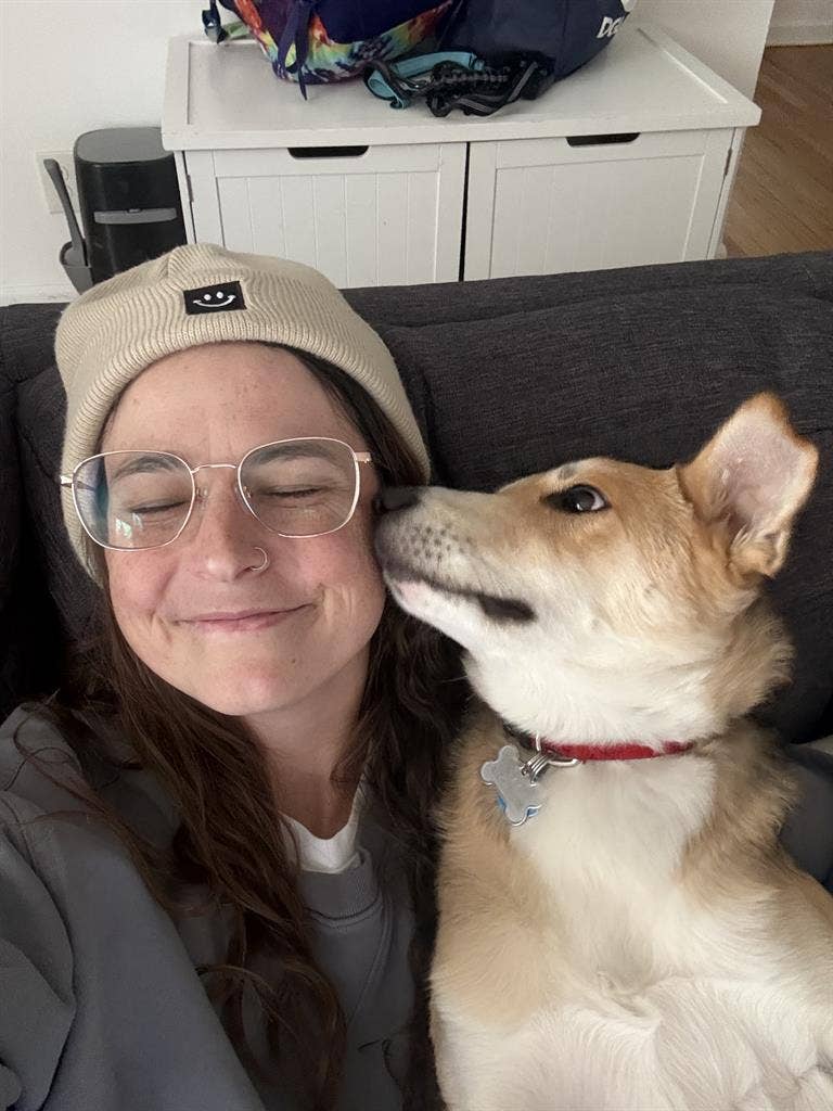 Easygoing professional and dog