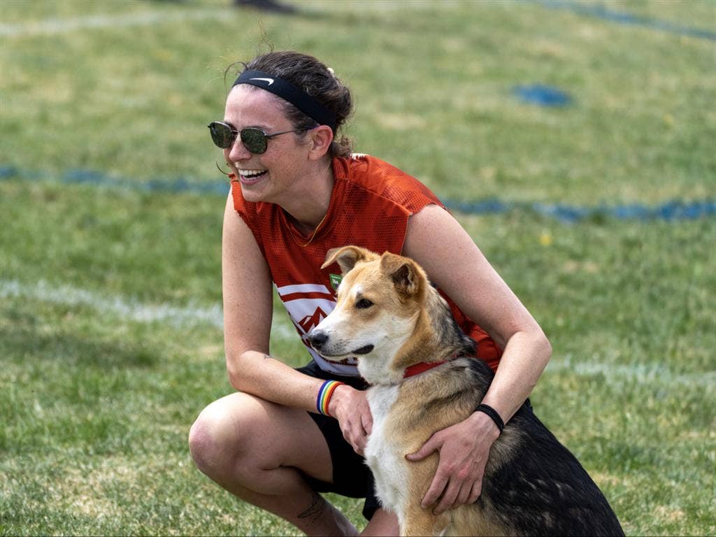 Easygoing professional and dog