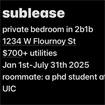 b sublease see photo