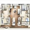 private bedroom and bathroom